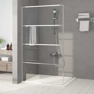 vidaXL Paravan duș walk-in argintiu 115x195 cm sticlă ESG transparentă imagine
