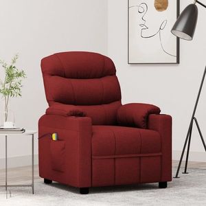 vidaXL Fotoliu de masaj, roșu vin, material textil imagine