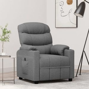 vidaXL Fotoliu rabatabil electric, gri deschis, textil imagine