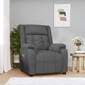 vidaXL Fotoliu de masaj electric rabatabil, gri închis, textil imagine