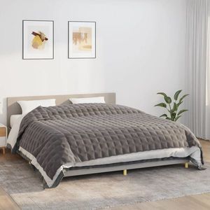 vidaXL Pătură cu greutăți, gri, 235x290 cm, 15 kg, material textil imagine