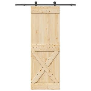 vidaXL Ușă glisantă cu set de feronerie 80x210 cm, lemn masiv de pin imagine