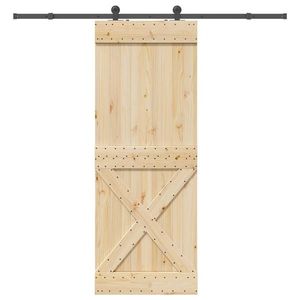 vidaXL Ușă glisantă cu set de feronerie 85x210 cm, lemn masiv de pin imagine