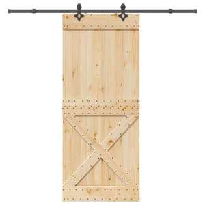 vidaXL Ușă glisantă cu set de feronerie 95x210 cm, lemn masiv de pin imagine