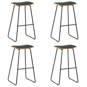 vidaXL Scaune de bar, 4 buc., negru, piele ecologică imagine