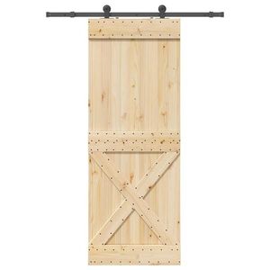 vidaXL Ușă glisantă cu set de feronerie 85x210 cm, lemn masiv de pin imagine