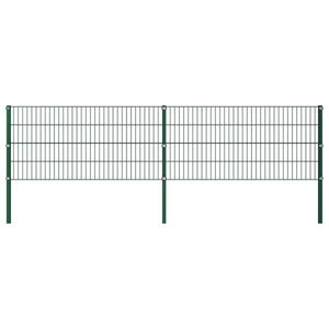 vidaXL Panou de gard cu stâlpi, verde, 3, 4, fier imagine