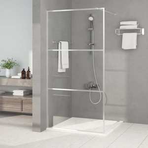 vidaXL Paravan duș walk-in argintiu 100x195 cm sticlă ESG transparentă imagine