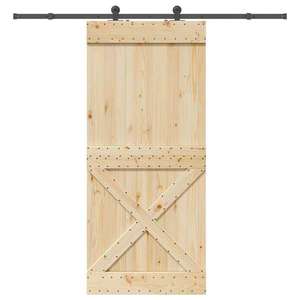 vidaXL Ușă glisantă cu set feronerie, 100x210 cm, lemn masiv de pin imagine