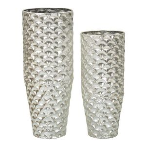 Mauro Ferretti Suport Vaze Set 2 Bucati Din Metal Argintiu cm Ø 37X92X-32X75 | Aosom Romania imagine