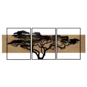 Mauro Ferretti Set 3 Bucati Panouri De Perete Fier Si Lemn cm 204X2X80 (72X2X80-60X2X80) | Aosom Romania imagine