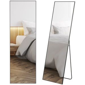 HOMCOM Oglindă Verticală din Metal, 50x2x161.5 cm, Negru | Aosom Romania imagine