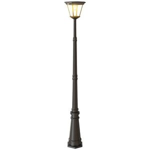 Outsunny Lampadar de Exterior cu Energie Solară cu Senzor PIR Negru | Aosom Romania imagine