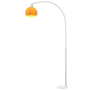 HOMCOM Lampă de Podea cu Arc cu Întrerupător cu Pedală Alb și Portocaliu | Aosom Romania imagine