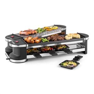 Klarstein Tenderloin 50/50 raclette grill 1200W 8 persoane Piatra naturala imagine