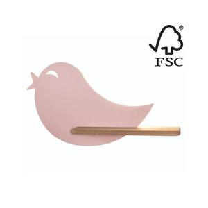 Aplică LED cu raft pentru copii BIRD LED/5W/230V roz/lemn imagine
