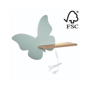 Aplică LED cu raft pentru copii BUTTERFLY LED/5W/230V verde/lemn imagine