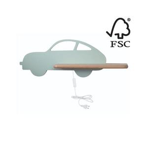 Aplică LED cu raft pentru copii CAR LED/5W/230V verde/lemn imagine
