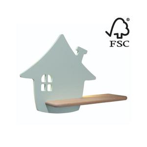 Aplică LED cu raft pentru copii HOUSE LED/4W/230V verde/lemn imagine
