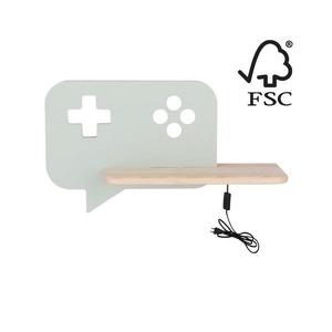 Aplică LED cu raft pentru copii CONSOLE LED/5W/230V verde imagine
