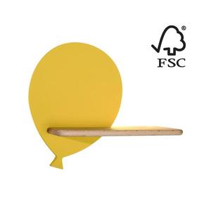 Aplică LED cu raft pentru copii BALLOON LED/4W/230V galben/lemn imagine