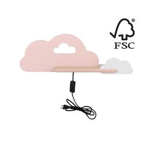 Aplică LED cu raft pentru copii CLOUD LED/5W/230V roz/alb imagine