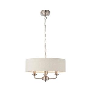 Lustră pe lanț Endon 94361 HIGHCLERE 3xE14/40W/230V bej/crom mat imagine