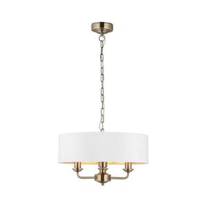 Lustră pe lanț Endon 98934 HIGHCLERE 3xE14/40W/230V alb/alamă imagine