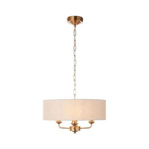 Lustră pe lanț Endon 110723 HIGHCLERE 3xE14/40W/230V bej/alamă imagine