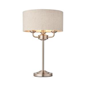 Lampă de masă Endon 94369 HIGHCLERE 3xE14/18W/230V bej/crom mat imagine