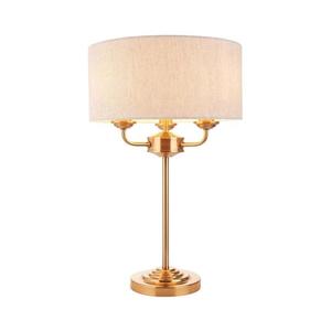 Lampă de masă Endon 110721 HIGHCLERE 3xE14/18W/230V bej/alamă imagine