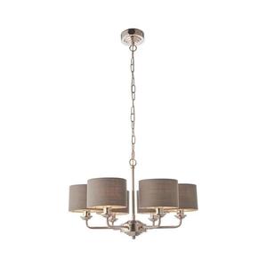 Lustră pe lanț Endon 94381 HIGHCLERE 6xE14/28W/230V gri/crom lucios imagine