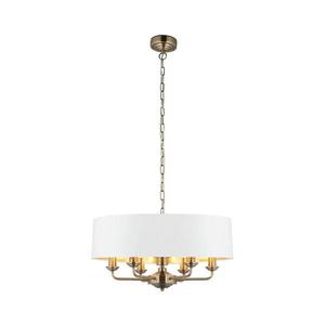 Lustră pe lanț Endon 98933 HIGHCLERE 6xE14/40W/230V alb/alamă imagine