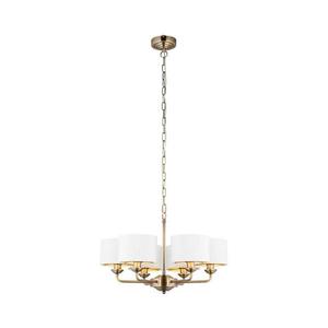 Lustră pe lanț Endon 98936 HIGHCLERE 6xE14/28W/230V alb/alamă imagine