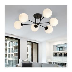 Lustră pe tijă ROMA 6xE14/10W/230V negru/alb imagine