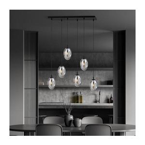 Lustră pe cablu ASTRAL 6xE14/10W/230V negru/fumuriu imagine