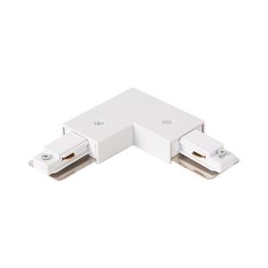 Conector tip L pentru corpuri de iluminat în sistem de șină monofazic + sursă de alimentare, alb imagine