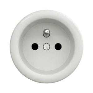 Priză de epocă lap 230V alb imagine