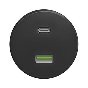 Priză USB A+C de epocă lap antracit imagine