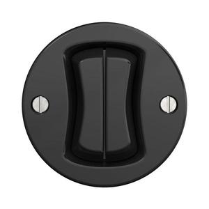Întrerupător cap-scară dublu de epocă lap nr. 6+6 negru imagine