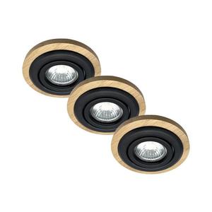 SET 3x corp de iluminat încastrat TOBBY 1xG9/20W/230V d. 11, 5 cm stejar/negru imagine