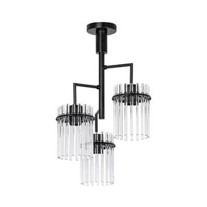 Lustră pe tijă 3xE27/60W/230V negru/transparent imagine