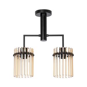 Lustră pe tijă 2xE27/60W/230V negru/fumuriu imagine