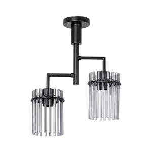 Lustră pe tijă 2xE27/60W/230V negru/fumuriu imagine