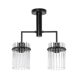 Lustră pe tijă 2xE27/60W/230V negru/transparent imagine