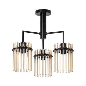 Lustră pe tijă 3xE27/60W/230V negru/bej imagine