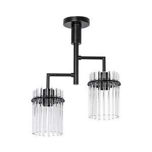 Lustră pe tijă 2xE27/60W/230V negru/transparent imagine