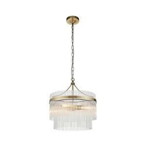 Lustră pe lanț Endon 99167 MARIETTA 3xE14/7W/230V alamă/transparent imagine