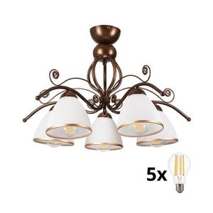 Lustră LED aplicată Brilagi ANTICO 5xE27/60W/230V patină bronz imagine