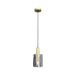 Lustră pe cablu ARCADIA 1xE27/60W/230V d. 13 cm auriu/fumuriu imagine